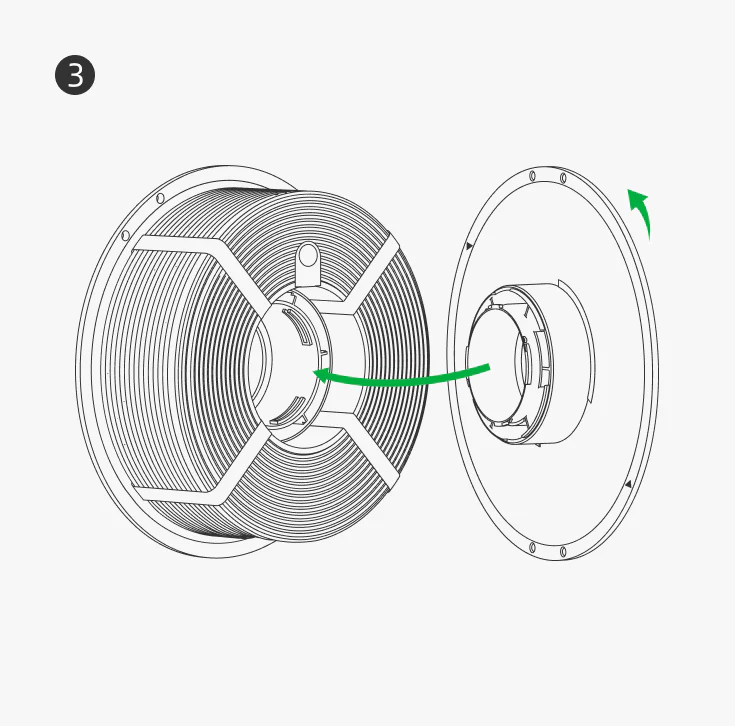 Bambu Lab znovupoužitelná cívka na refill filament 5 spool step 2