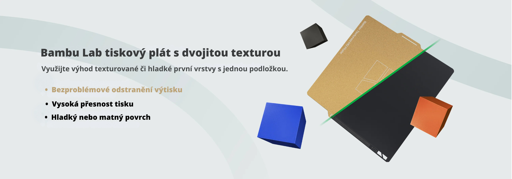 Bambu Lab oboustranný texturovaný plát. Dual texture plate
